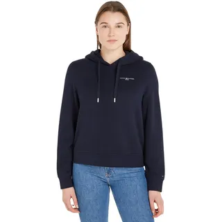 Tommy Hilfiger Damen Hoodie 1985 Rlx Mini Corp Logo Hoodie mit Kapuze, Blau (Desert Sky), L - L