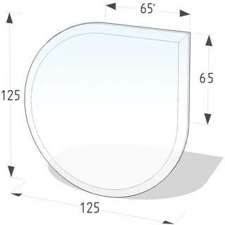 Lienbacher Funkenschutzplatte Glasbodenplatte Tropfenform 8mm Stärke
