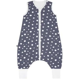 EMMA & NOAH Schlafsack mit Füßen Punkte Blau, 70
