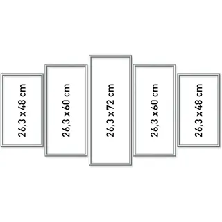 Schipper Alurahmen Polyptychon Silber 132x72 cm 5 St.