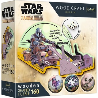 Trefl 20187 Woodcraft Star Wars The Mandalorian Konturenpuzzle aus Holz, Mehrfarbig