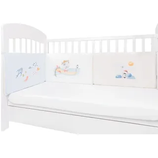 Kikkaboo Nestchen my Home Babybett 140 x 70 cm Bettumrandung 210 cm Baumwolle blau
