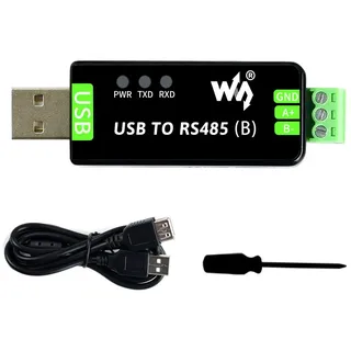 Waveshare Industrial USB to RS485 Bidirectional Converter Onboard Original CH343G and SP485EEN Chips, ESD and TVS Protection Circuits, Supports Mac/Linux/Android/WinCE/Win11/10/8.1/8/7/XP Systems