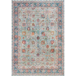 Teppich Mahal, ELLE DECORATION, rechteckig, Höhe: 5 mm, Orientalisch, Kurzflor, Vintage, Wohnzimmer, Schlafzimmer, Flur grün 120 cm x 160 cm x 5 mm