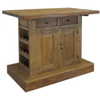 Theke Bar Tresen Hausbar Landhausstil Teakholz unbehandelt B:140 cm (11228)