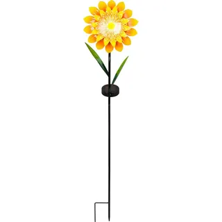 Solar Blumenstecker Metall ca. 19x12,5x93 cm 6 LED warmweiß IP44 inkl Akku 6er Pack – dekorative Gartenbeleuchtung für Beet und Außenbereich