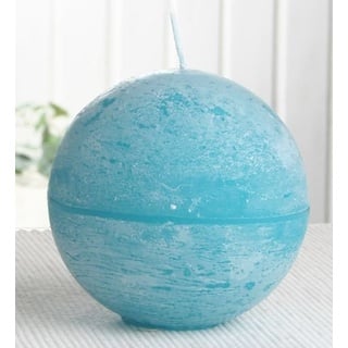 CandleCorner Rustik-Kerzen, 10 cm Ø, Aqua-türkis - Kerze, Unparfümiert, Pillar Candle, Indoor, All Occasions