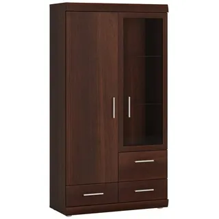 Lomadox Highboard 80 cm Nussbaum / Braun