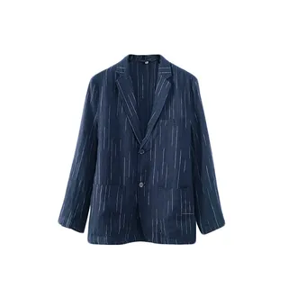 Icegrey Herren Solid Color Leinen Sakko Freizeit Blazer Anzug Sommer Jacke Frühlingrmode, Navy blau, 56