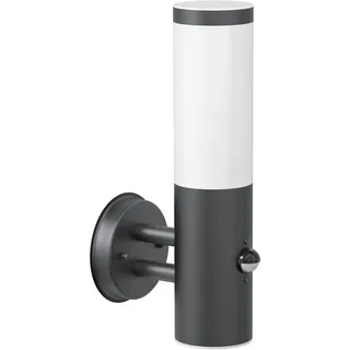 ledscom.de Wandleuchte PORU Edelstahl 32,5 cm mit Bewegungsmelder anthrazit matt