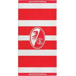 SC Freiburg Badetuch 50 x 100 cm rot/weiß