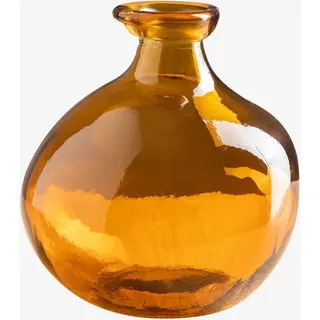 Sklum Vase Aus Recyceltem Glas 18 Cm Jound                   Gelber Bernstein