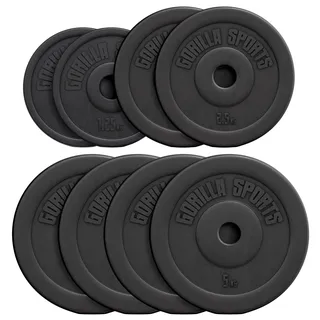 Gorilla Sports GORILLA SPORTS® Hantelscheiben 1,25–30 kg, Einzel/Set, 30 mm, Kunststoff