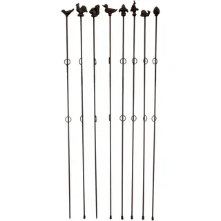 Gartenstecker Guß 125cm Lilie,Banner Hahn,Ente,Schnecke,Vogel,Eichhörnchen  - braun