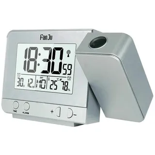Riloer Projektionswecker, Digitale Deckenuhr mit Temperatur und USB-Ladegerät, Großes Digitaldisplay, Snooze, Sleep Timer, 12/24H Einstellung für Schlafzimmer, Schwarz