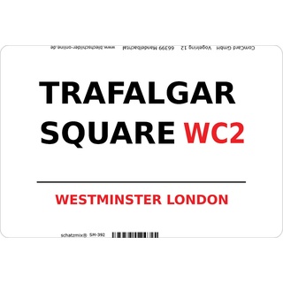 Schatzmix London Street Trafalgar Square Westminster WC2 White Metallschild Wanddeko 20x30 cm tin Sign Blechschild, Blech, Mehrfarbig