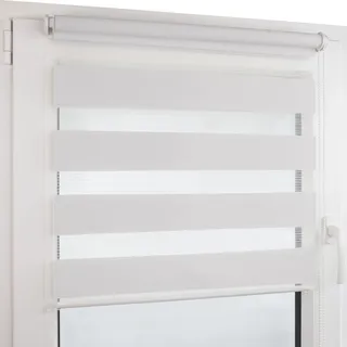 Deco4Me Doppelrollo Klemmfix ohne Bohren (80 x 160 cm, Weiß) - Duo Rollo lichtdurchlässig - blickdichte Rollos für Fenster ohne Bohren - Klemmrollo, Fensterrollo, Innenrollo (Stoffbreite 76 cm)