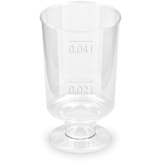 1-PACK 80x Schnapsglas mit Fuß Premium glasklar Shotgläser mit Eichstrich 2cl/4cl