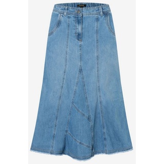 MORE&MORE Sommerrock Denim Godet Skirt, middle blue denim 36