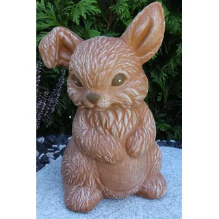 STEINFIGUREN SPICKER Steinfigur Hase Zwergkaninchen sitzend 170/3 Gartenfigur Steinguss Tierfigur Terrakotta Patina