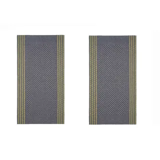 Hochwertige Grubentücher - Grubentuch Halbleinen 50 x 100 cm kariert, verschiedene Designs - Geschirrtücher, Küchentücher, Trockentücher, Geschirr-Handtuch 51% Leinen 49 % Baumwolle (2er-Set gelb)