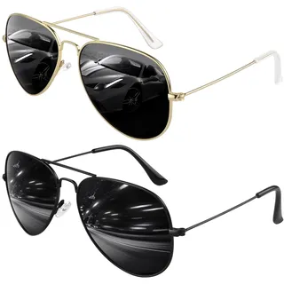 GQUEEN Pilotenbrille Herren Damen Polarisierte Sonnenbrille Pilot Leichte Metalllegierung 58MM 62MM UV400 - M