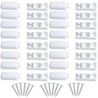 16x Plissee Ersatzteile Klemmtraeger Set Spannschuhe Verspannte Plissees | Halterung ohne Bohren, Universal Klemmen Zubehoer, Klebetraeger Fenster Innenrahmen, weiss lackiert, sturdy build