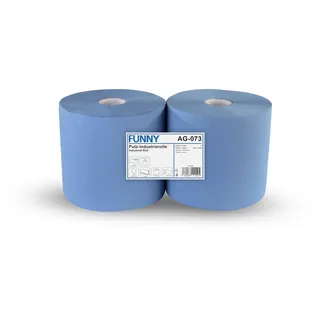 Funny Putzpapierrollen, 3 lagig, recycling blau, 26 cm, 500 Blatt, 1er Pack (1 x 2 Stück)