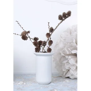 BLUMENVASE WEISS LANDHAUSSTIL VASE DEKOVASE PORZELLAN