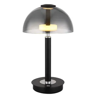 GLOBO Tischleuchte Rauchglas Schwarz
