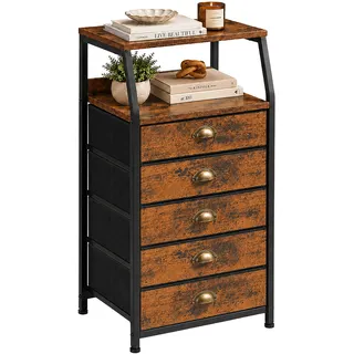 Relaxdays Kommode 110 x 40 x 29 cm Braun/Schwarz
