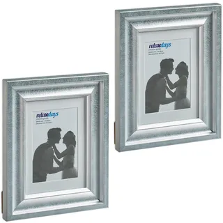 Relaxdays Bilderrahmen Silber 13x18 cm 2er Set