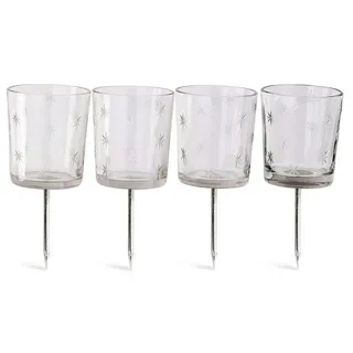 Mirabeau Adventskranz Steckwindlicht 4er Set Fenella klar weiß