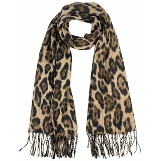 ITALYSHOP24 Modeschal Damen XL Schal Leopard Halstuch Tuch Winterschal Deckenschal Leo Stola, (finden Sie Leo Taschen bei uns), weicher und warmer Scarf Poncho Leo Karo Muster Animal Print Herbst beige|braun|schwarz