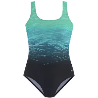 LASCANA Badeanzug mit Batikprint und Shaping-Effekt LASCANA schwarz-grün Gr.38 Cup D