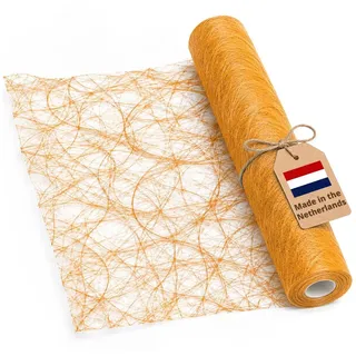 DecoHomeTextil Heimtextilmanufaktur DecoHomeTextil Deco Netz Tischläufer Apricot 30 cm x 5 Meter | Tischband Table Runner Deko Dekoration Schmücken