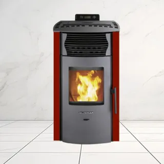 SCHENGER Pelletofen HP51 Rot 8,8 kW A++ Vollautomatisch WIFI+ECO+TIMER - Rot