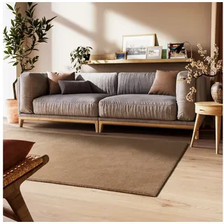 Steffensmeier Gabbeh Teppich Nomade | Wolle (Schurwolle), Sand, Größe: 80x150 cm Kurzflor für Wohnzimmer, Flur, Ethno Look