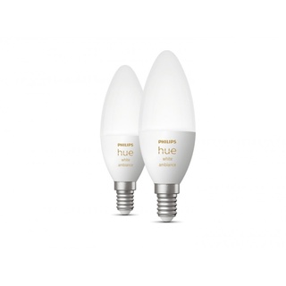 Philips Hue White ambience E14 - Smarte Lampe Kerzenform Doppelpack - 470