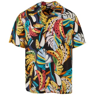 URBAN CLASSICS Langarmhemd Urban Classics Herren Viscose AOP Resort Shirt (1-tlg) bunt L