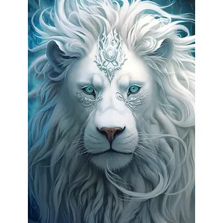 Reofrey 5D Diamond Painting Zubehör Löwe, DIY Full Dril Tier Diamant Painting Bilder Set Diamant Malerei Vollbohrer, Kreuzstich Erwachsene Stickerei Crystal Strass Foto Craft Für Home 30X40cm