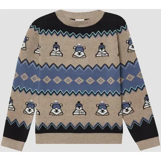 s.Oliver Langarm-Jacquardpullover Braun / Bunt 92/98