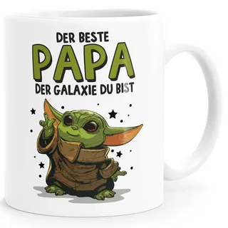 MoonWorks Tasse Kaffee-Tasse Papa Sprüche Geschenk Vatertag Lustig Motiv Baby-Yoda, Keramik weiß