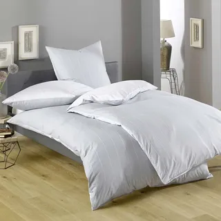 Lorena Wendebettwäsche Monaco silber Kissenbezug einzeln 50x70 cm - weiß;grau