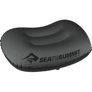Sea to Summit - Aeros Ultralight Reisekissen R - Konturiert & leicht zum Aufblasen - Polyestergewebe 20D - rutschfest - Ultraleicht für Wanderungen - 36 x 26 x 12cm - Grey - 60g