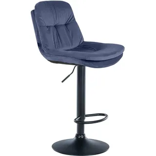 CLP Barhocker Laurel 1er höhenverstellbar drehbar 40 x 40 x 100 cm Blau/Schwarz