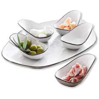 Mirabeau Geschirr-Set Servierschälchen 6er Set Biarré weiß, Steinzeug weiß