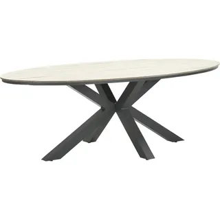 Gardissimo ARMATI Nonwood Alu-Gartentisch Gartenmöbel 220x115cm (oval) anthrazit / hell