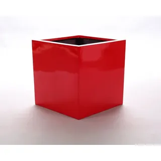 Elegant Einrichten Pflanzkübel Pflanzkübel Fiberglas Quadratisch 30x30x30cm Hochglanz-Rot (1 St) rot