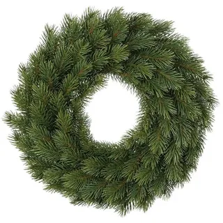 Kunstpflanze TANNENKRANZ Kunstblume - Ø 40cm - grün - Kunstfasern/Styropor, Fink, Halb gebundener Türkranz Adventskranz Tischkranz für Weihnachten grün